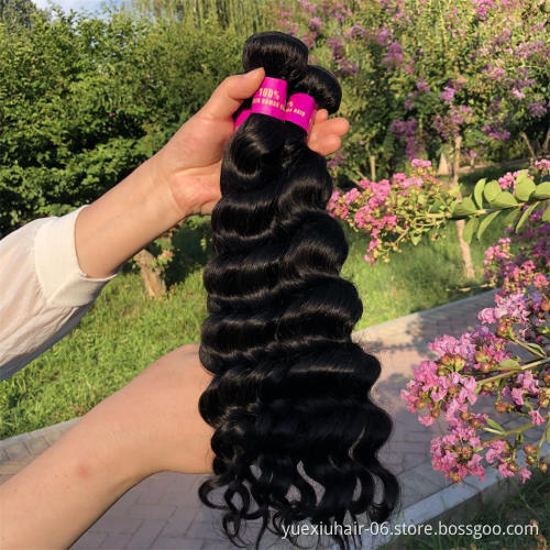 Wholesale 10a Grade Brazilian Human Hair Cuticle Aligned Virgin  Hair Vendor Curly Loose Deep Wave 3 Bundles with Closure